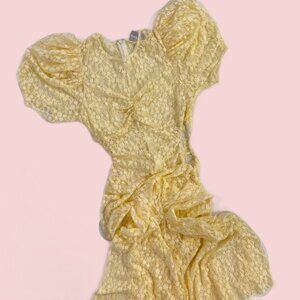 Women's Dress "Alice McCall" On+ On Butter Yellow Lace Midi Dress